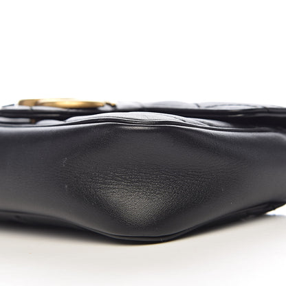 Gucci Calfskin Matelasse Super Mini GG Marmont Shoulder Bag Black 12 of 14