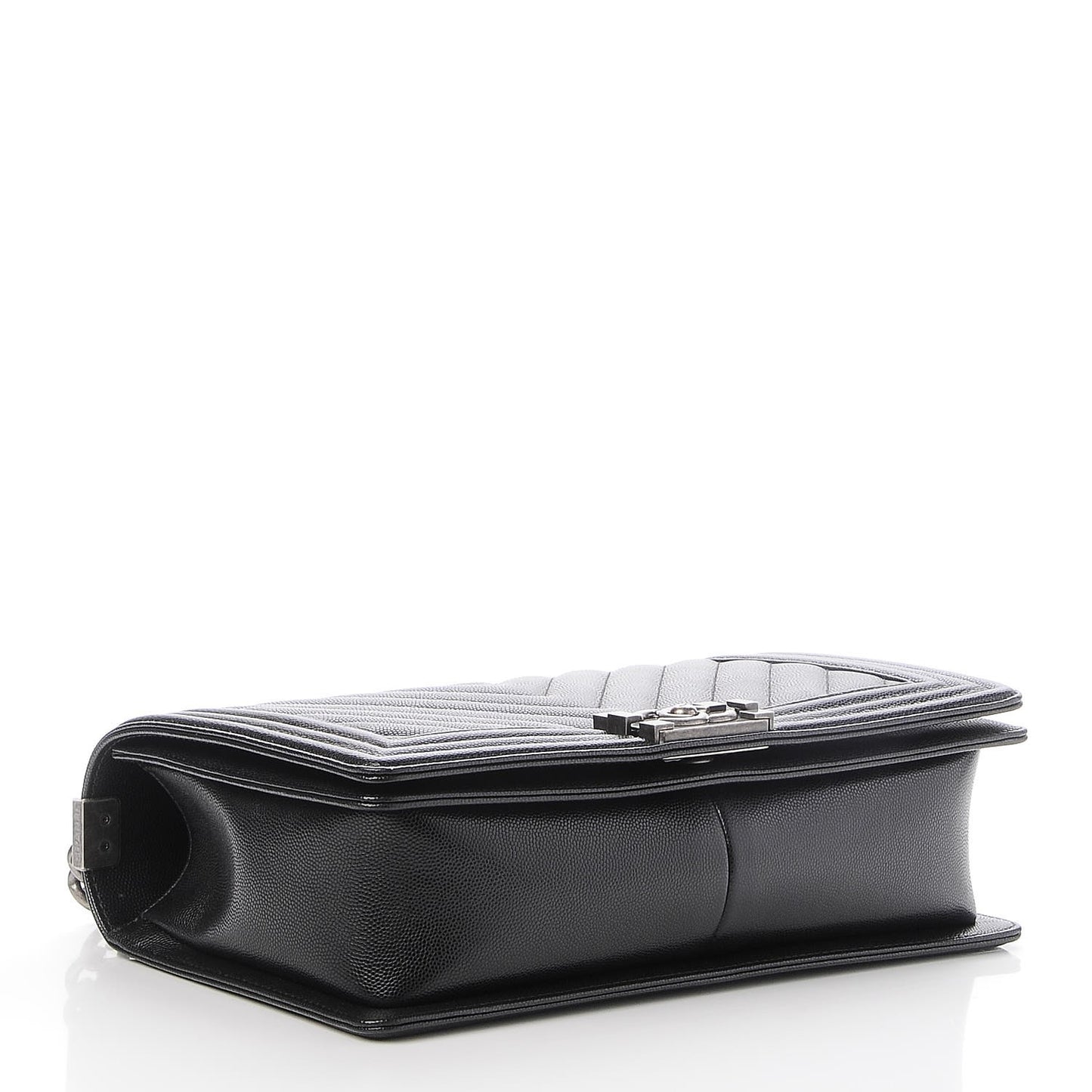 Caviar Chevron Quilted New Medium Boy Flap Black