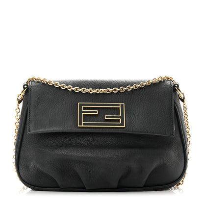 Fendi Vitello Flamingo Enamel Fendista Pouchette Crossbody Black 1 of 12