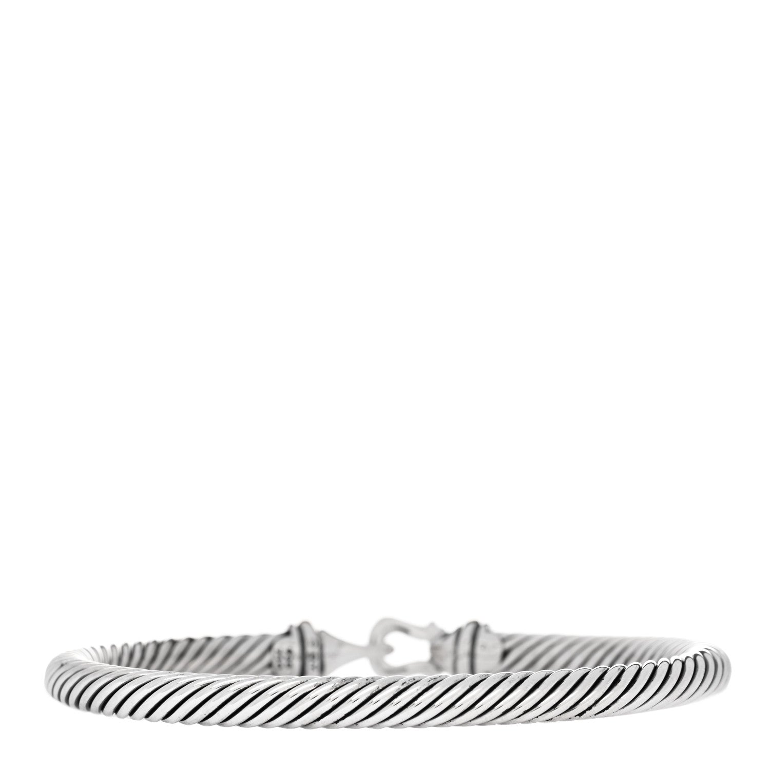 David Yurman Sterling Silver 18K Yellow Gold 5mm Cable Classic Buckle Bracelet 2 of 3