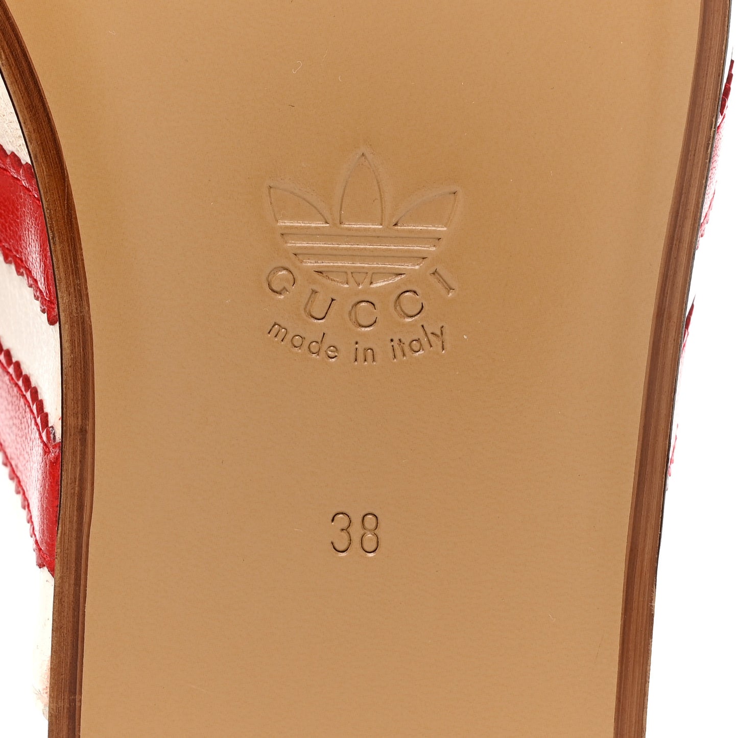 X ADIDAS Quentin Goatskin Web Womens Horsebit Slippers 38 Off White Maple Red