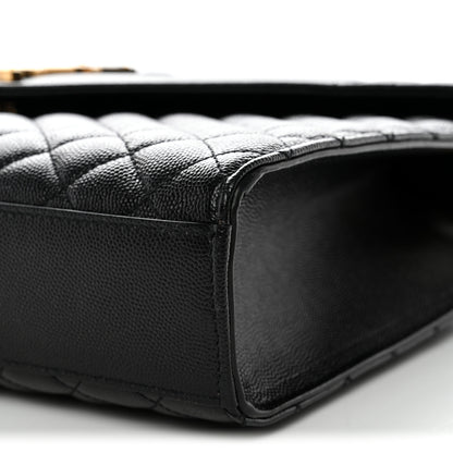 Saint Laurent Grain De Poudre Textured Mixed Matelasse Large Triquilt Monogram Satchel Black 10 of 12