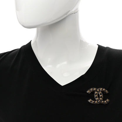 Chanel Metal Resin CC Star Brooch Gold Black 2 of 4