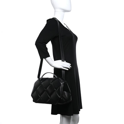 Bottega Veneta Nappa Intreccio Padded Top Handle Shoulder Bag Black 2 of 18