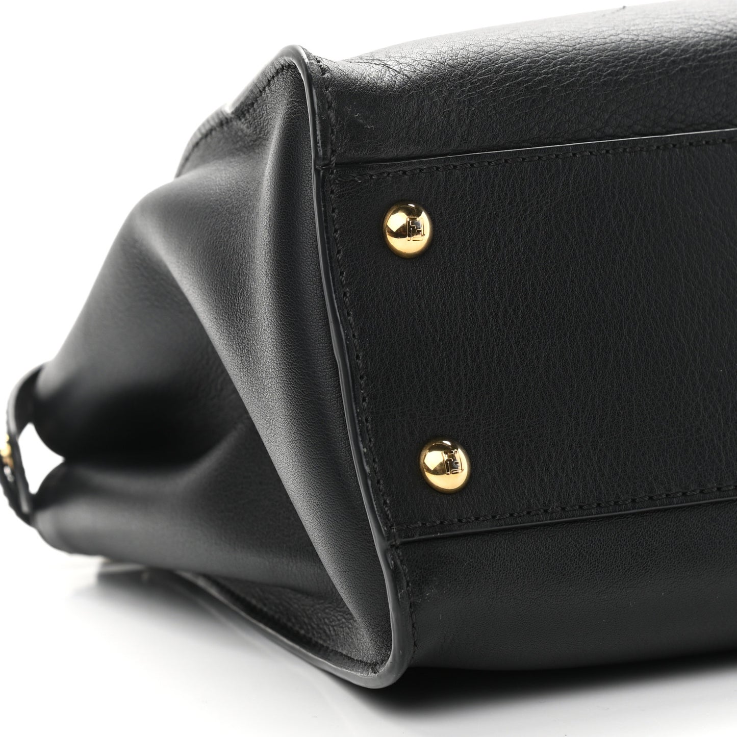 Vitello Seta Shiny Nappa Medium Peekaboo Iconic Satchel Black