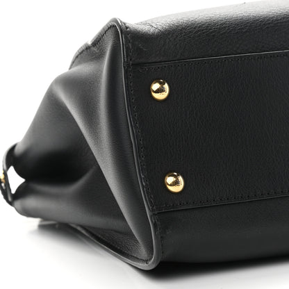 Fendi Vitello Seta Shiny Nappa Medium Peekaboo Iconic Satchel Black 9 of 10