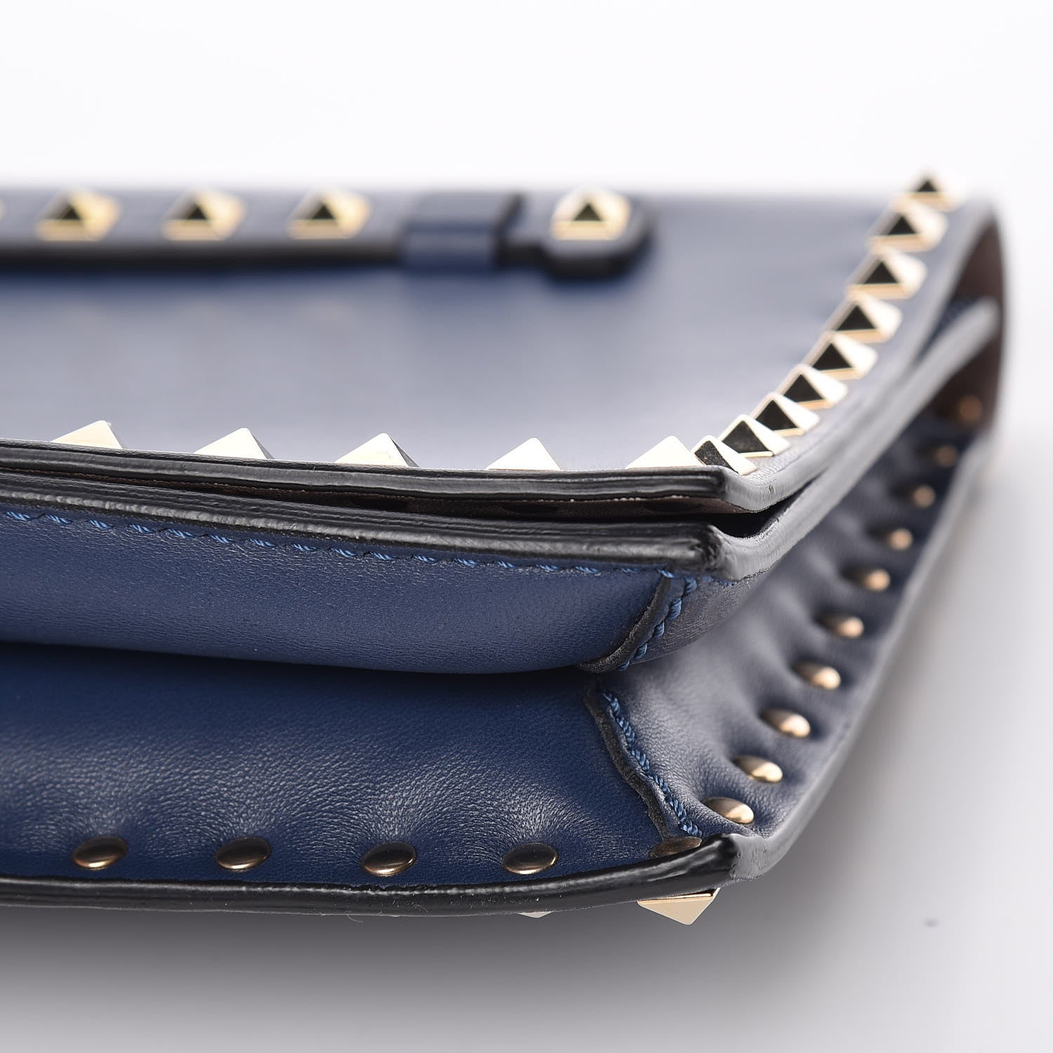 Valentino Garavani Nappa Rockstud Wristlet Clutch Indigo 6 of 9