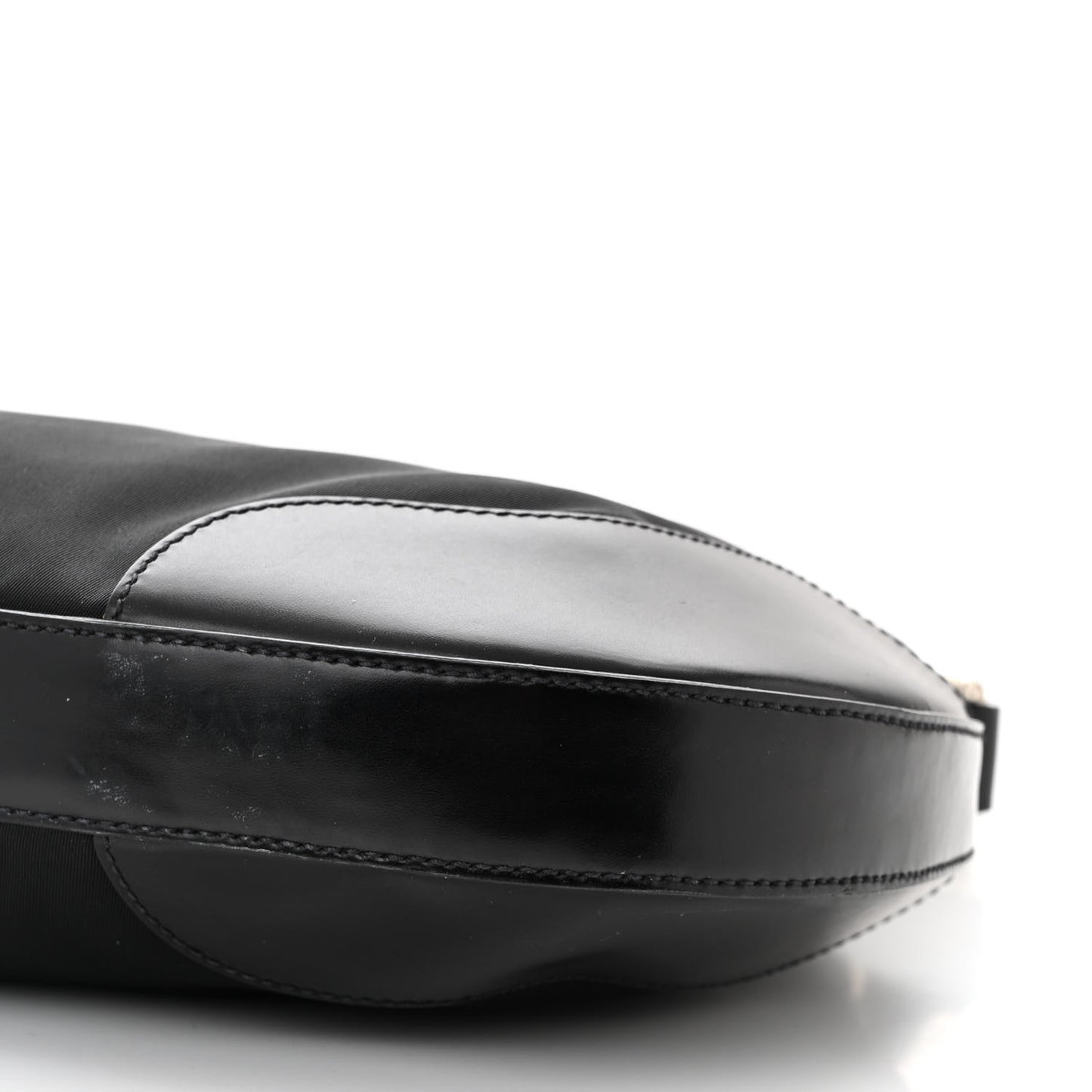 Tessuto Nylon Calfskin Chain Shoulder Bag Black