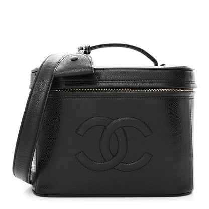 Chanel Caviar CC Vanity Train Case Black 1 of 12