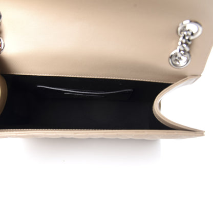 Saint Laurent Grain De Poudre Textured Mixed Matelasse Medium Triquilt Monogram Satchel Nude Powder 5 of 10