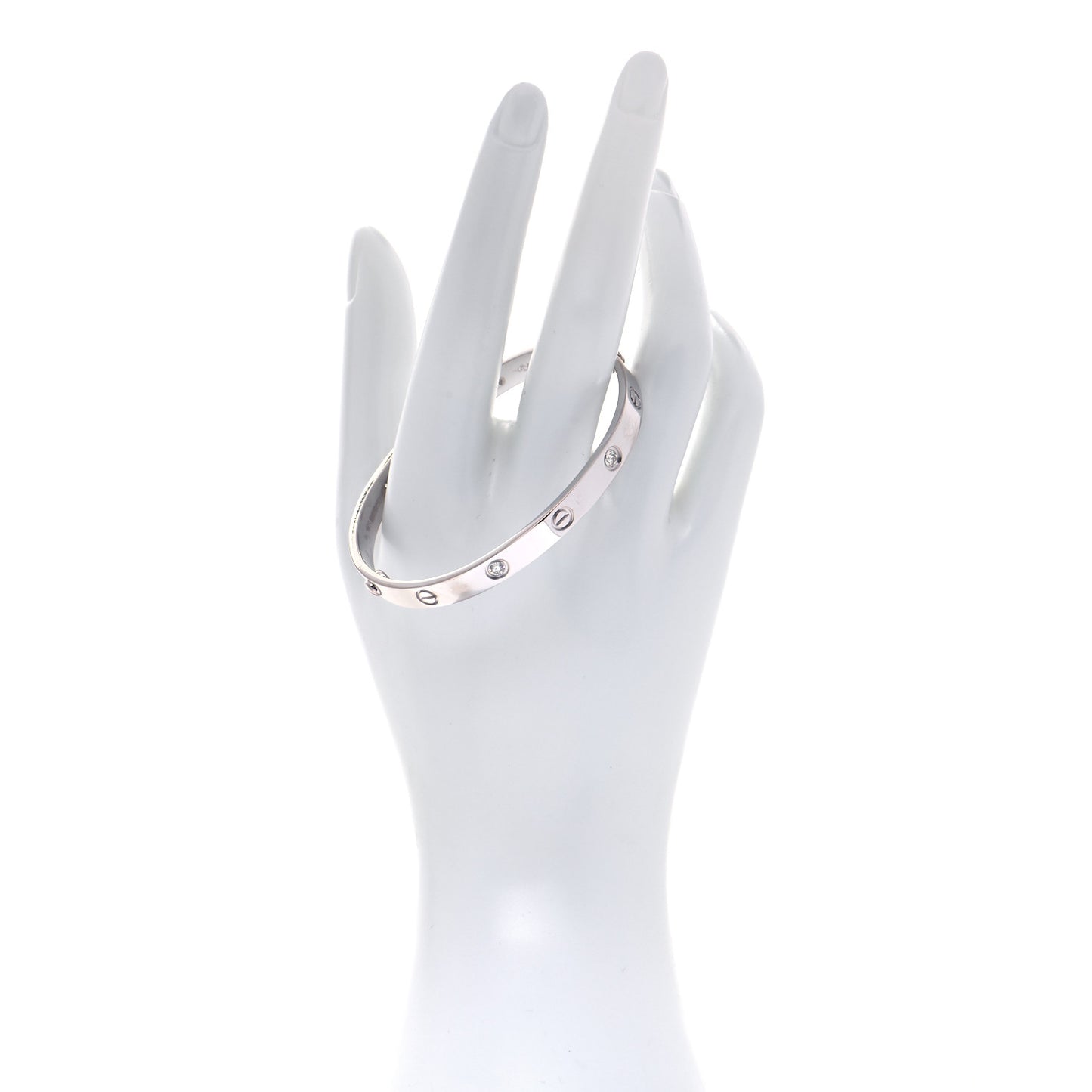 18K White Gold 4 Diamond LOVE Bracelet 18