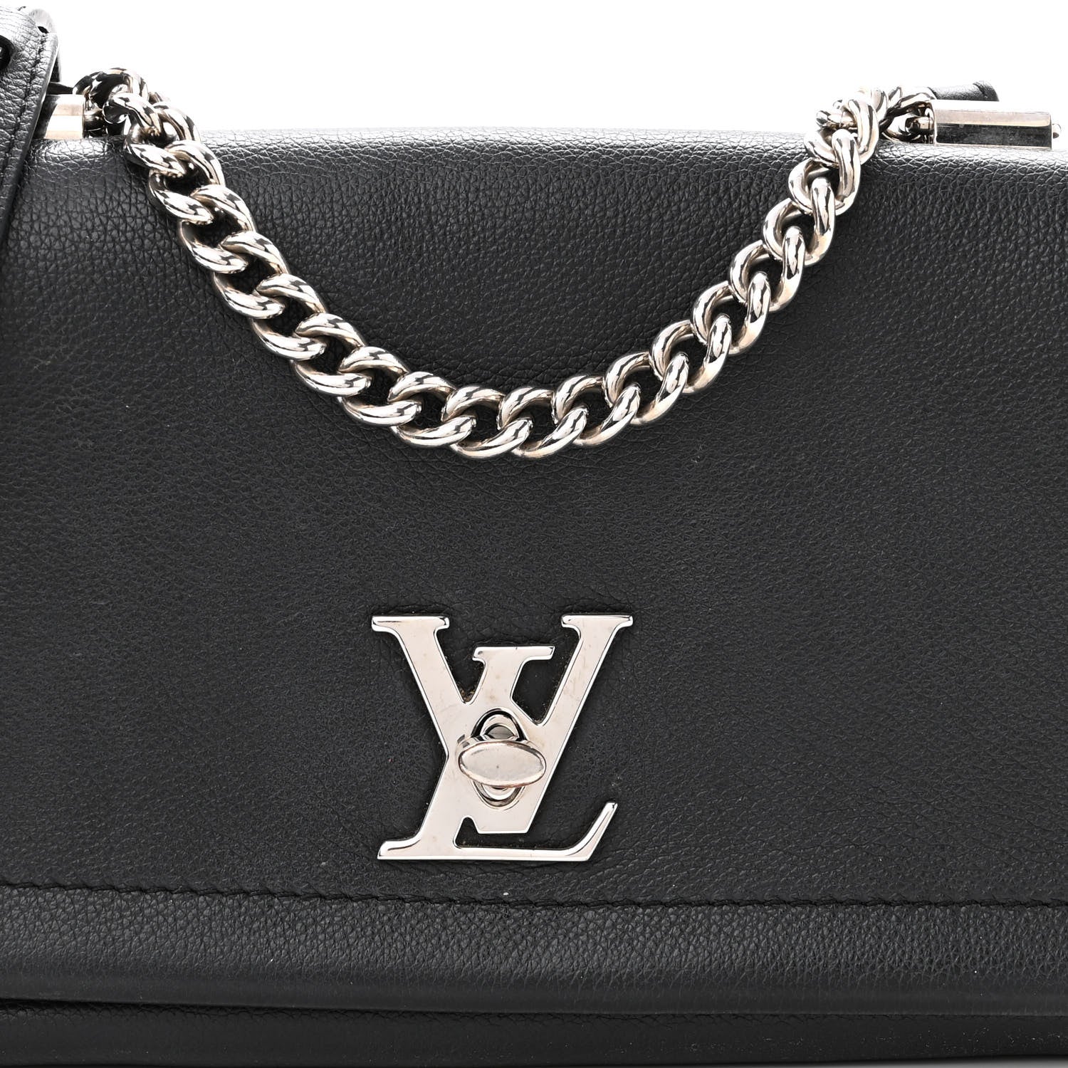 Louis Vuitton Calfskin Lockme II Chain Bag BB Black 7 of 9