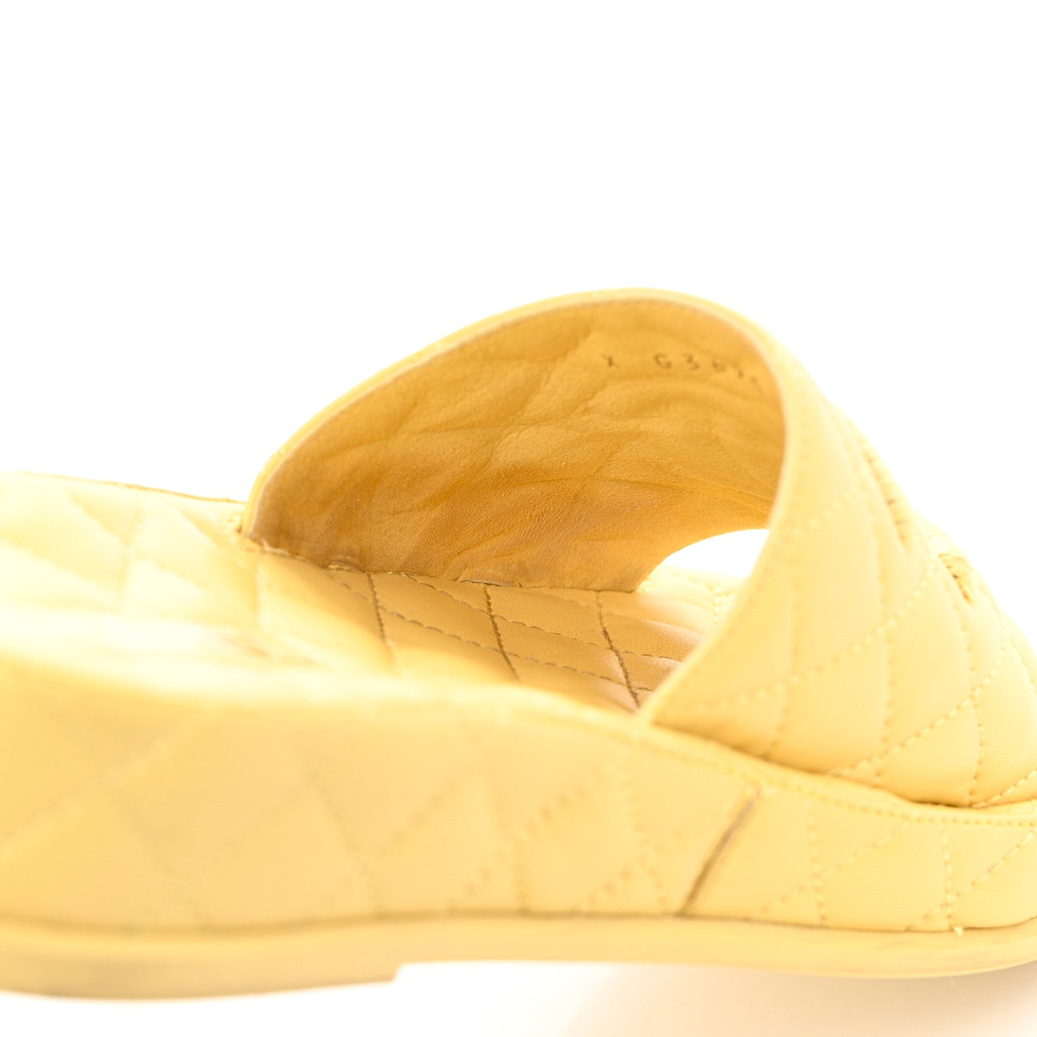 Chanel Lambskin Quilted CC Mules Sandals 38 Yellow 10 of 13