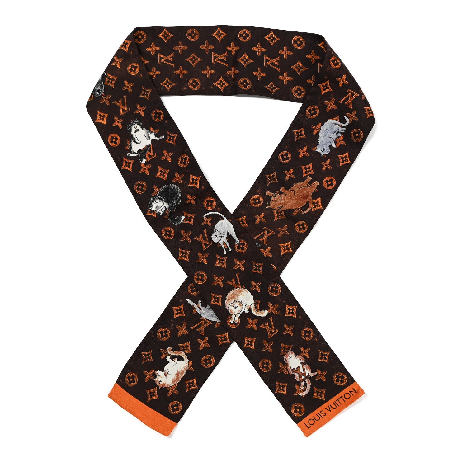 Louis Vuitton Silk Catogram Classic Bandeau Marron 1 of 3