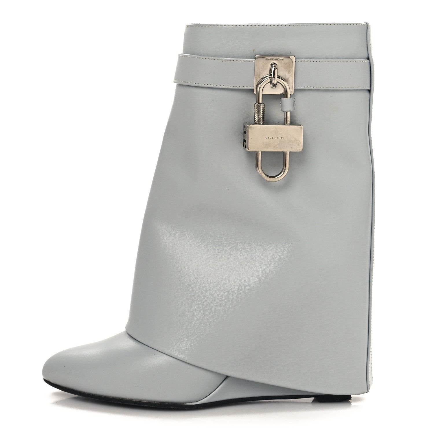 Givenchy Calfskin Shark Lock Ankle Boots 36 Light Grey 1 of 9