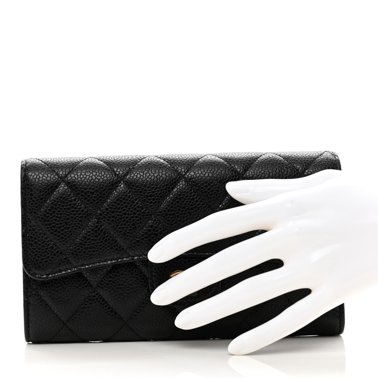 Chanel Caviar Quilted Large Flap Wallet Black 2 of 8