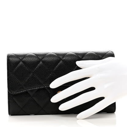 Chanel Caviar Quilted Large Flap Wallet Black 2 of 8