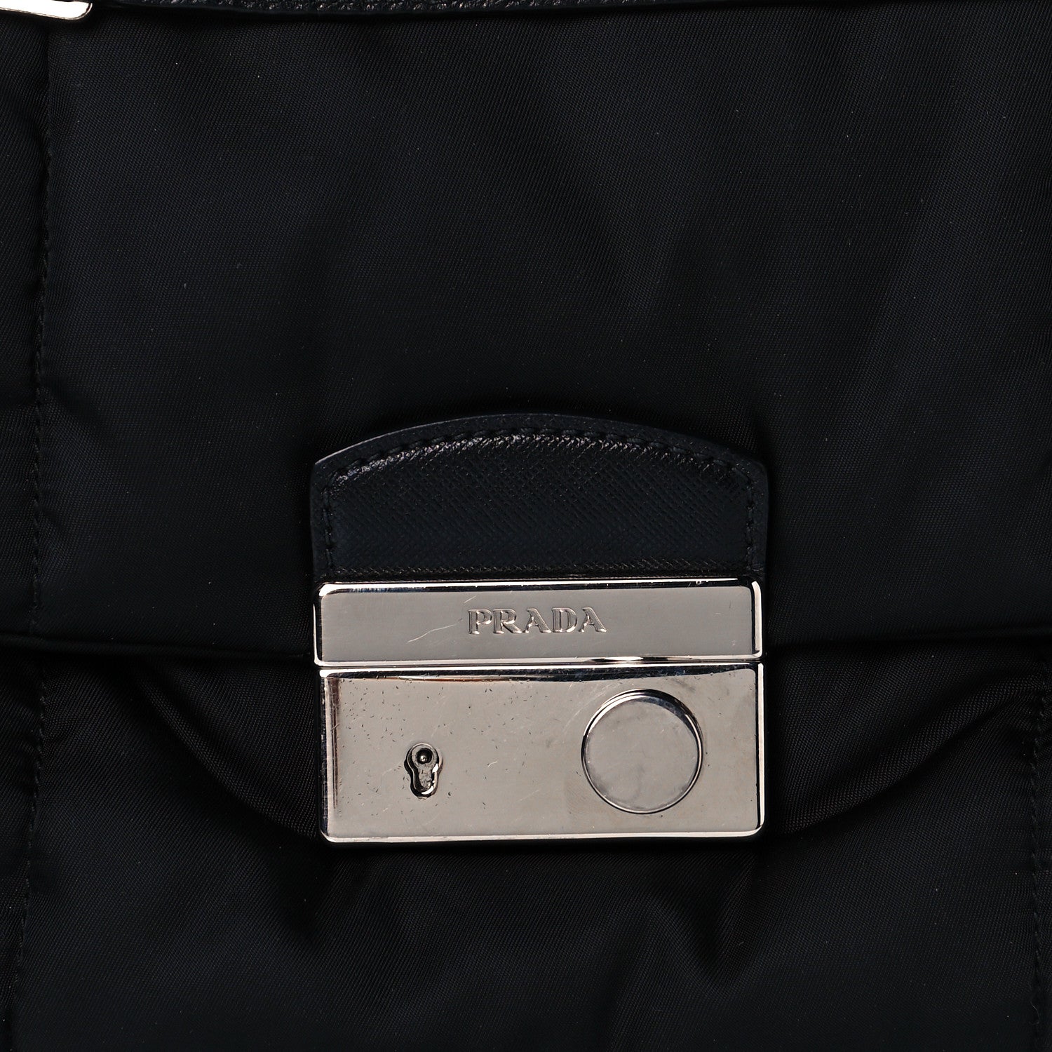 Prada Tessuto Nylon Bomber Sound Chain Flap Shoulder Bag Black 7 of 10
