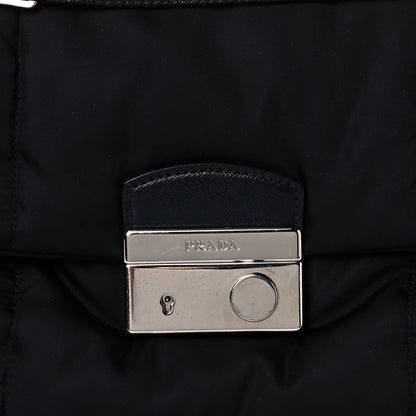 Prada Tessuto Nylon Bomber Sound Chain Flap Shoulder Bag Black 7 of 10