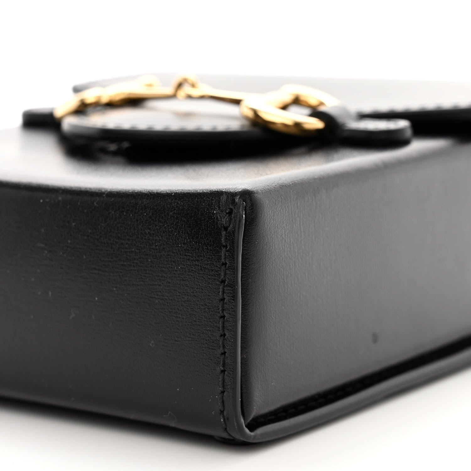 Gucci Boarded Plutone Calfskin Mini Horsebit 1955 Crossbody Bag Black 10 of 10