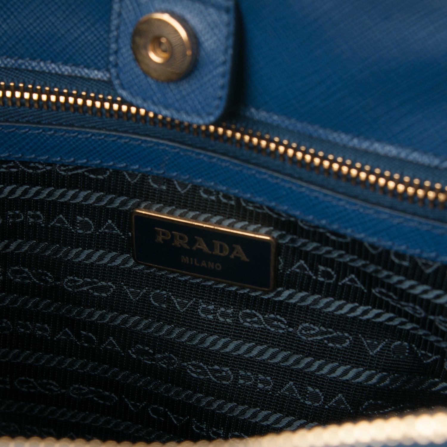 Prada Saffiano Lux Medium Tote Bluette 6 of 9