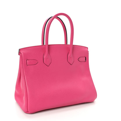Hermes Taurillon Clemence Birkin 30 Rose Shocking 3 of 10