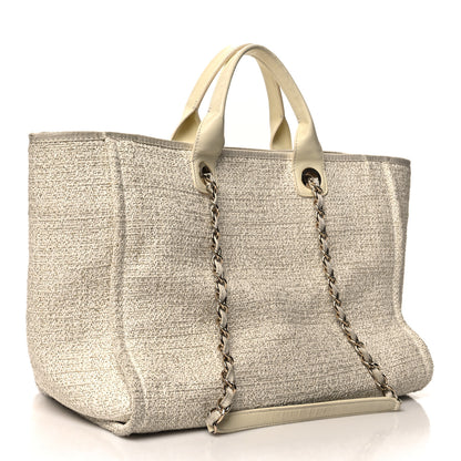 Chanel Lurex Boucle Medium Deauville Tote White 3 of 14