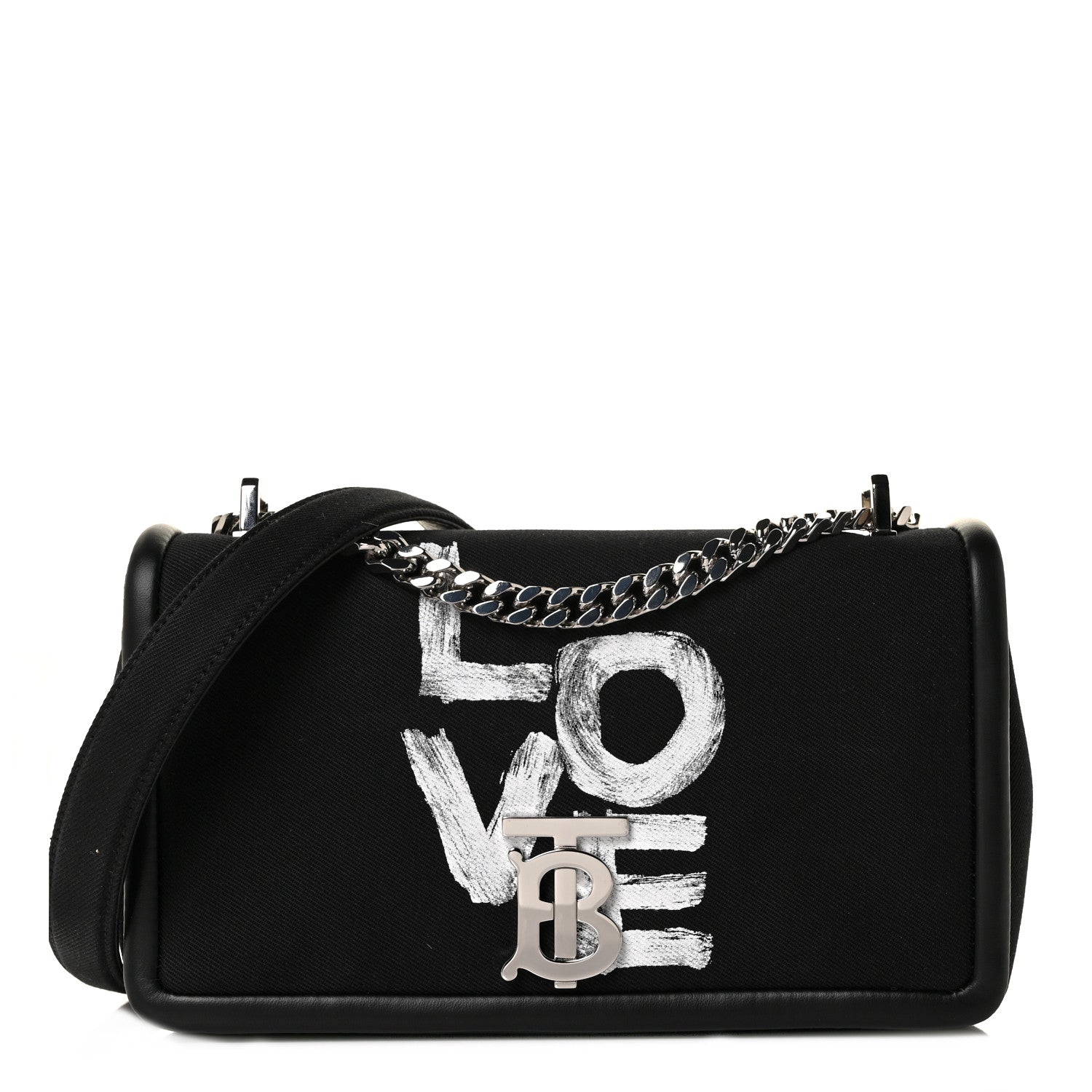 Burberry Canvas Printed Small Love Lola Bag Black 1 of 8