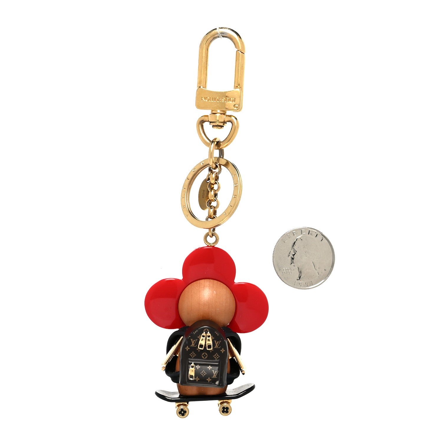 Louis Vuitton Resin Wood Vivienne Skateboarder Bag Charm 2 of 5