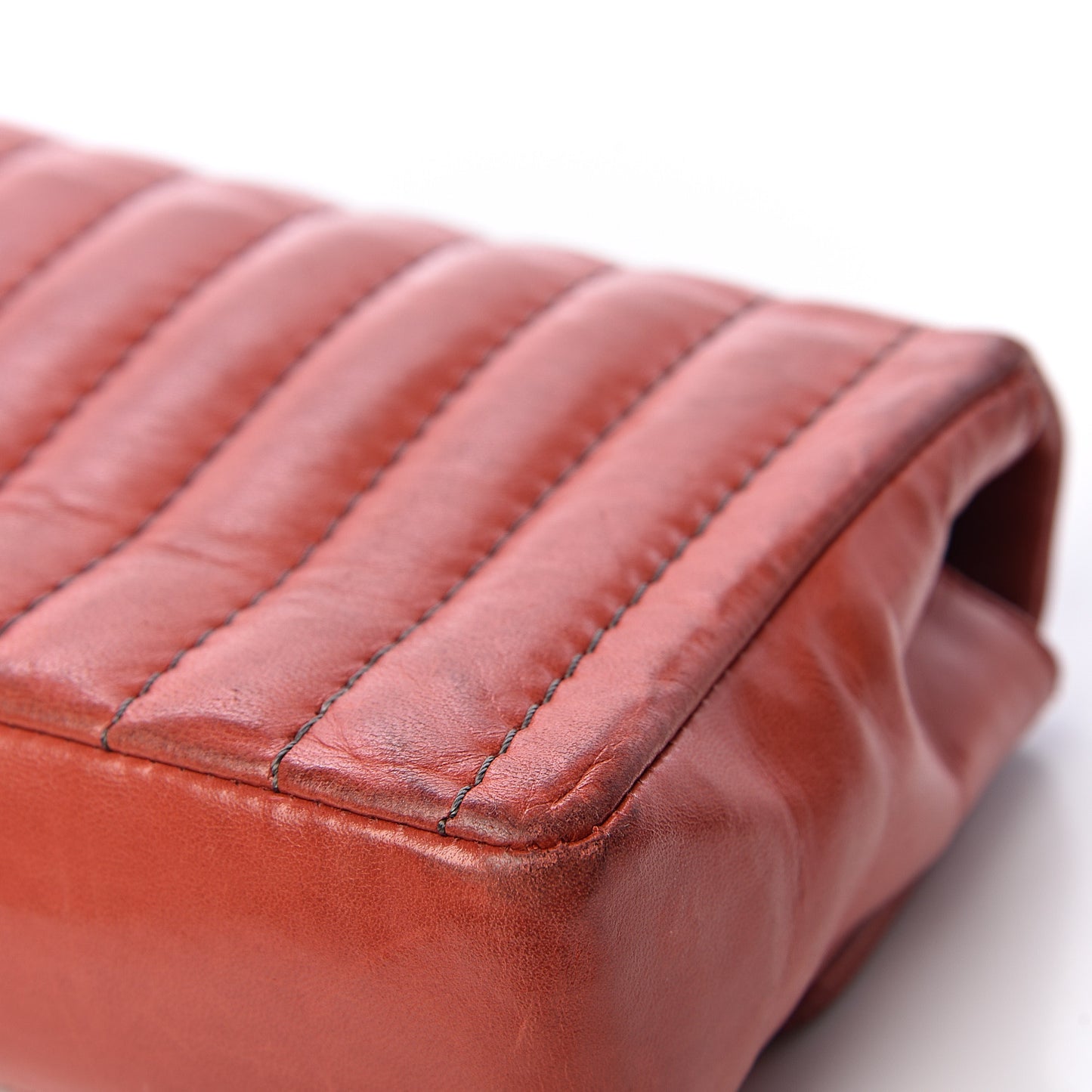Lambskin Vertical Quilted East West Flap Red