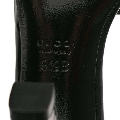 Gucci Metallic Calfskin Horsebit Sandal Pumps 6.5 Black Gold 8 of 8