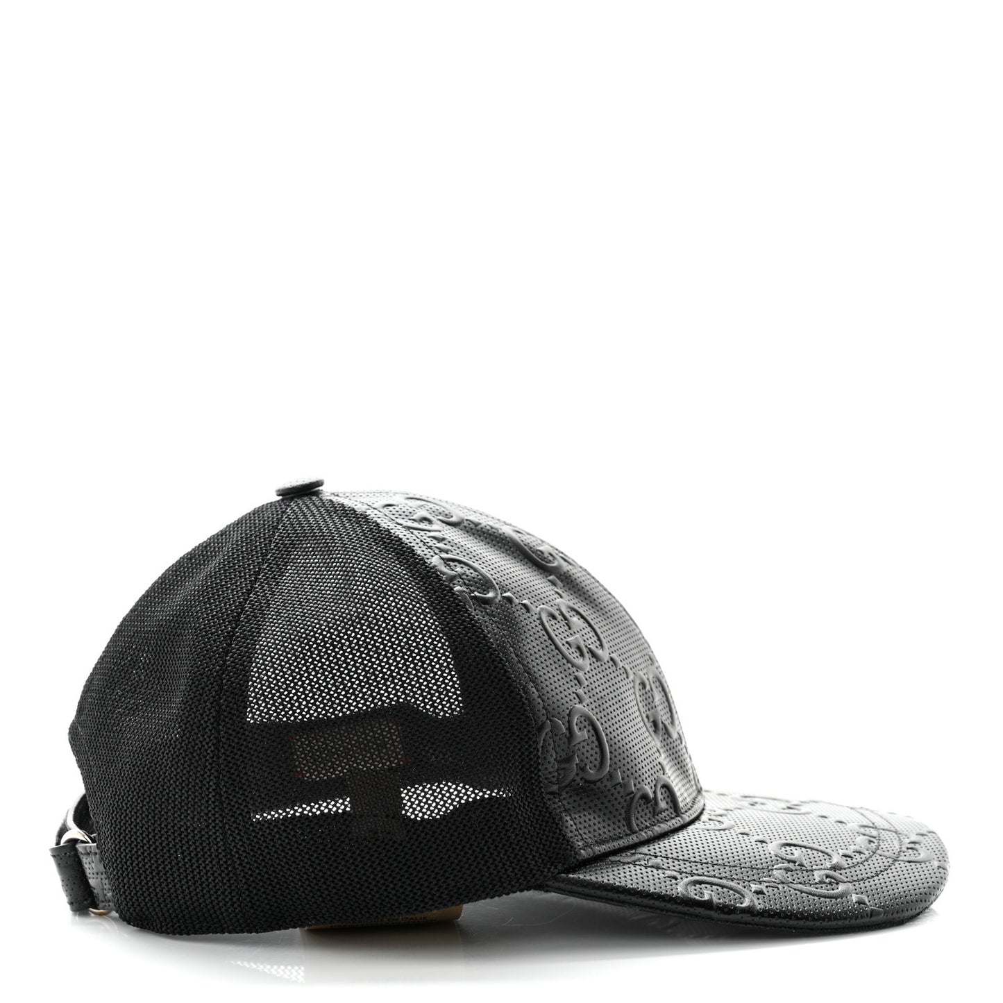 Calfskin Mesh GG Tennis Embossed Gary Baseball Hat M Black