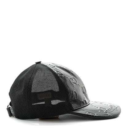 Gucci Calfskin Mesh GG Tennis Embossed Gary Baseball Hat M Black 15 of 18