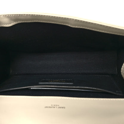 Saint Laurent Grain De Poudre Textured Mixed Matelasse Triquilt Medium Monogram Satchel Crema Soft 9 of 21