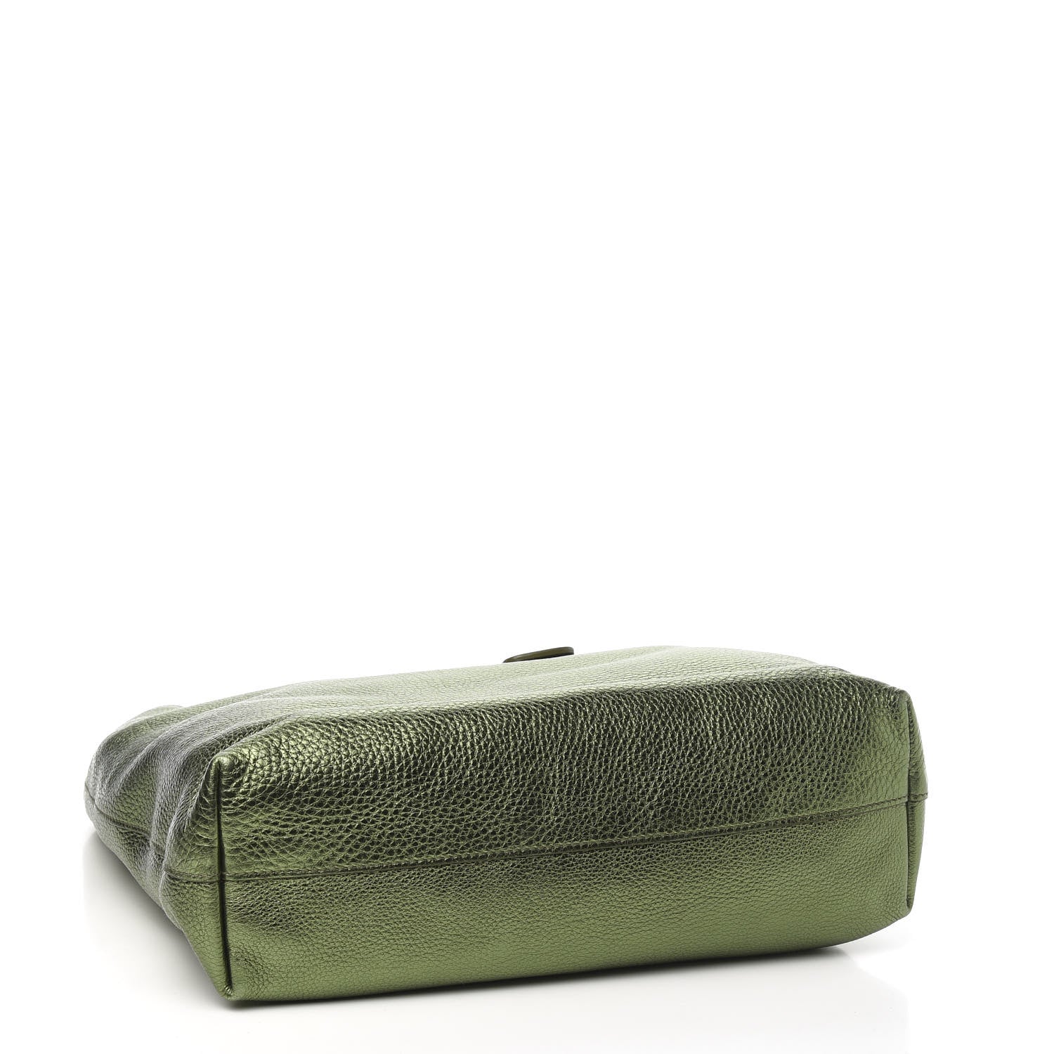 Prada Metallic Vitello Daino Shopping Tote Green 3 of 9