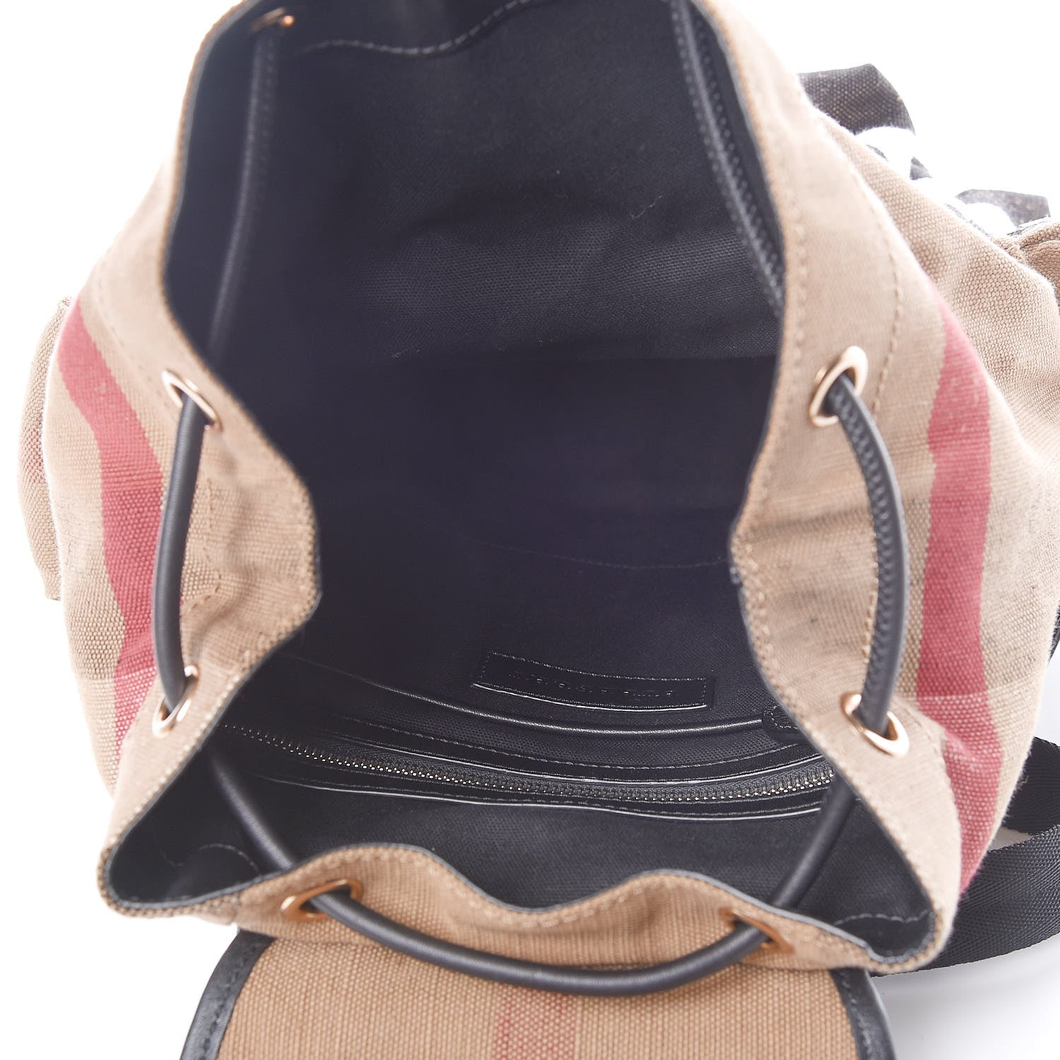 Burberry Canvas Mega Check Medium Rucksack Backpack Black 5 of 8
