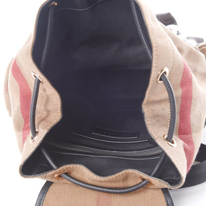 Burberry Canvas Mega Check Medium Rucksack Backpack Black 5 of 8