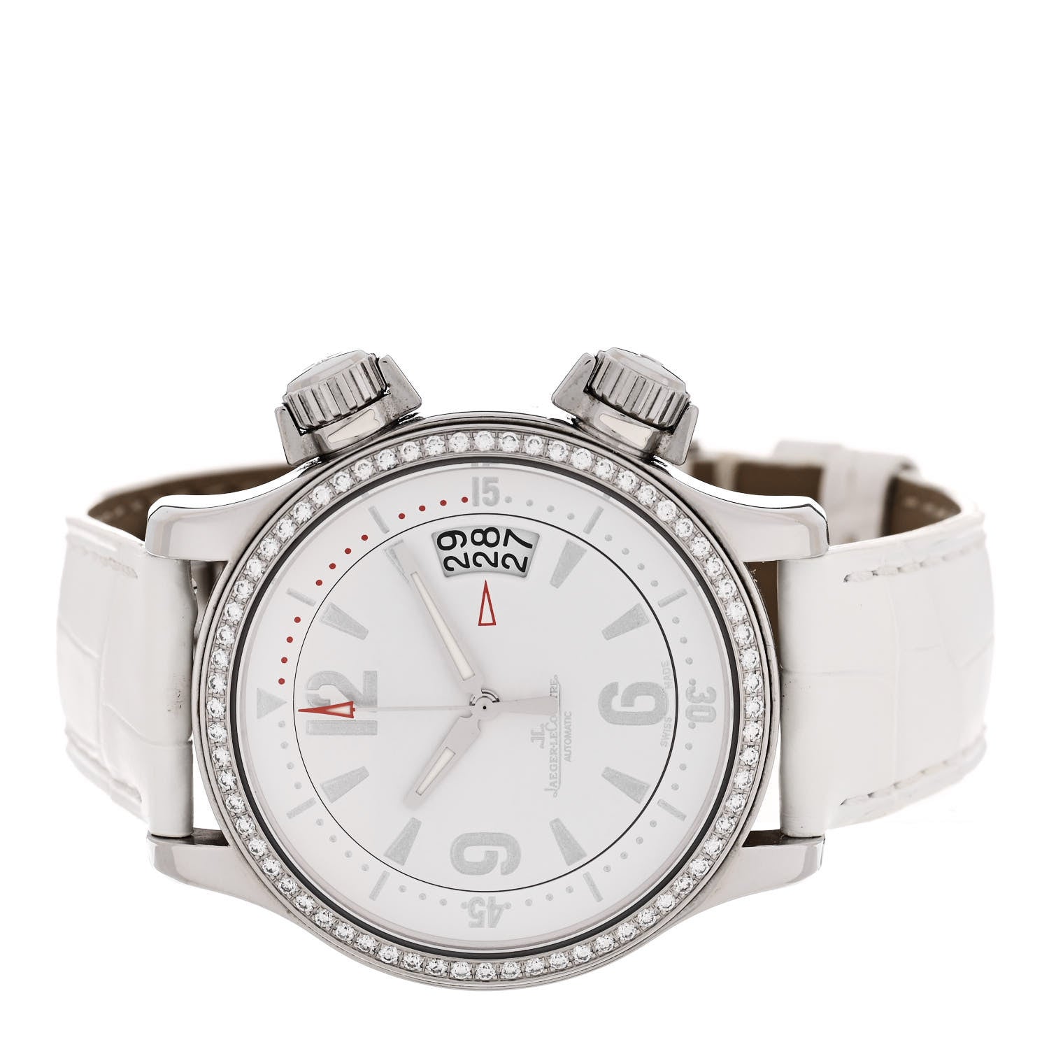 Jaeger-LeCoultre Stainless Steel Alligator Diamond Bezel 37mm Master Compressor Automatic Watch 148.8.60 2 of 5