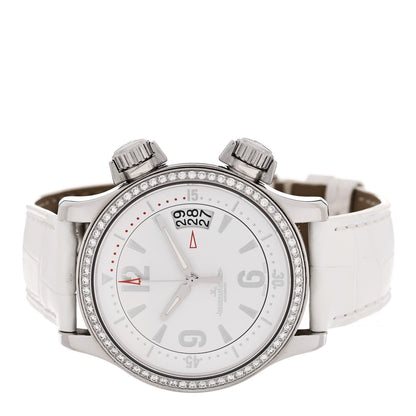 Jaeger-LeCoultre Stainless Steel Alligator Diamond Bezel 37mm Master Compressor Automatic Watch 148.8.60 2 of 5