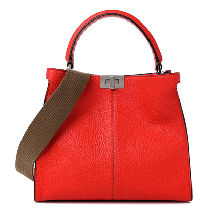 Fendi Cuoio Romano Selleria Medium Peekaboo X-Lite Fiamma Rosso 1 of 11