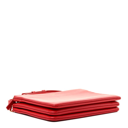 Celine Lambskin Small Trio Crossbody Bag Red 3 of 12