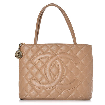 Chanel Caviar Quilted Medallion Tote Beige 1 of 13