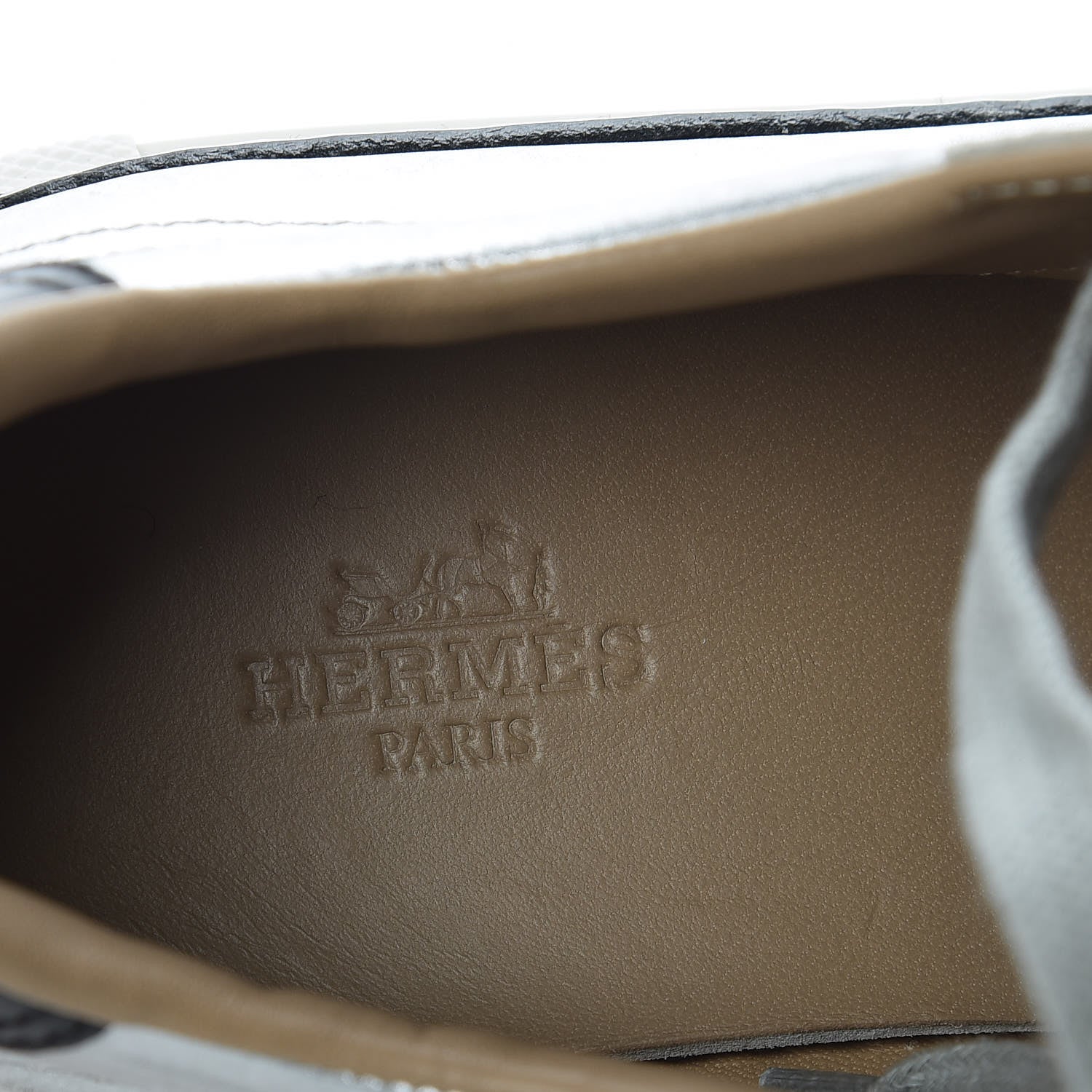 Hermes Metallic Nappa Polo Sneakers 38 Argent Black 7 of 17
