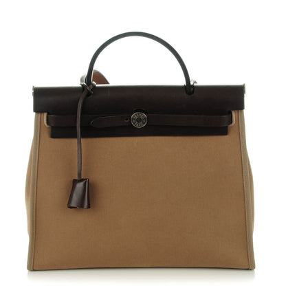 Hermes Vache Hunter Toile Herbag Zip 31 PM Etoupe Ebene 1 of 12