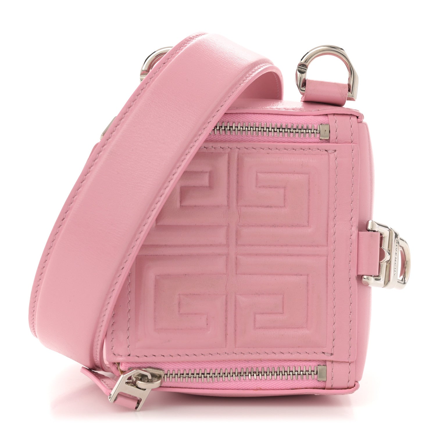 Givenchy Patent Calfskin Mini Cube Pandora Chain Shoulder Bag Pink 1 of 10