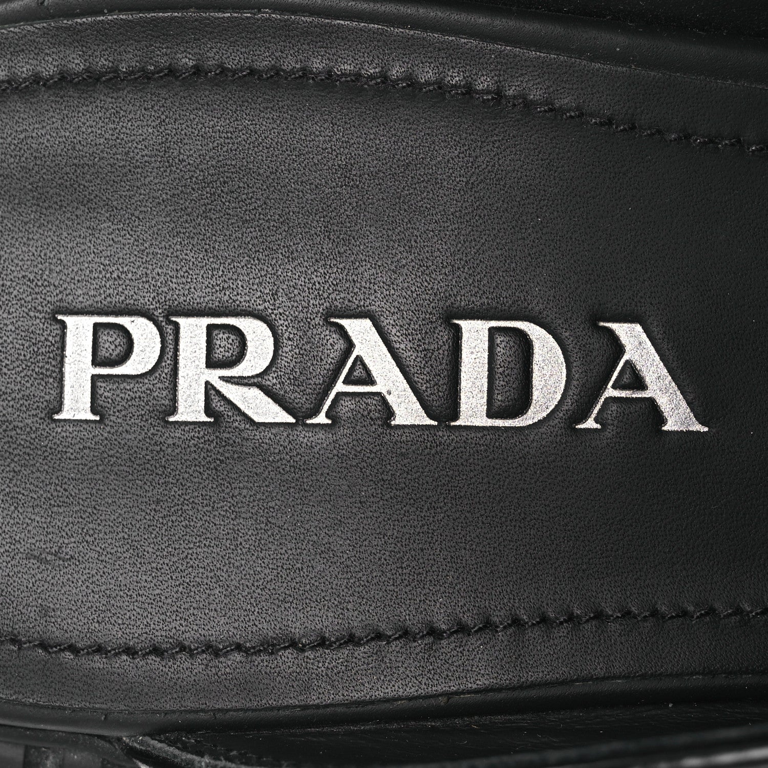 Prada Spazzolato Triangle 40mm Loafer Mules 37 Black 1830744
