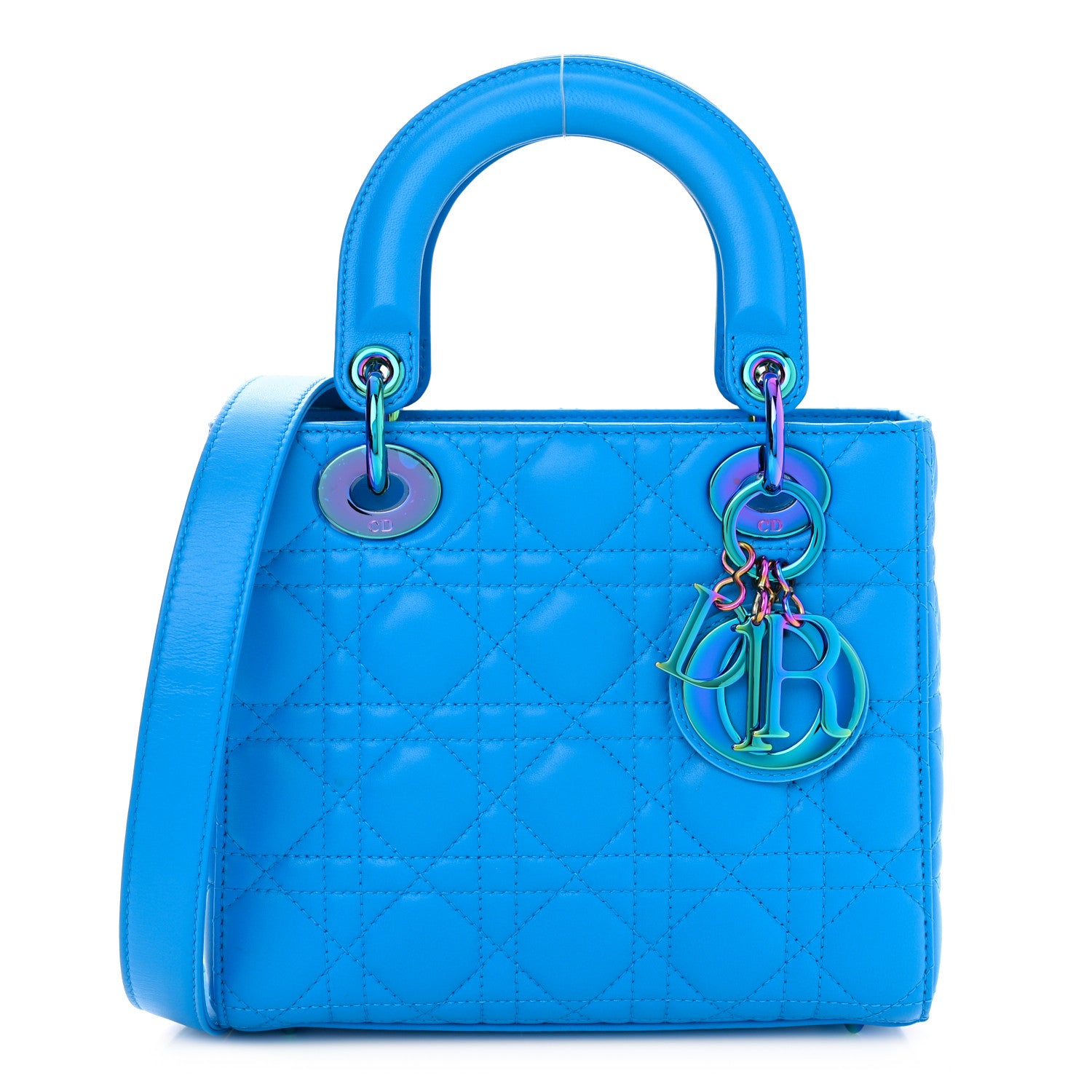 Christian Dior Lambskin Cannage Small Lady Dior Bright Blue 1 of 11