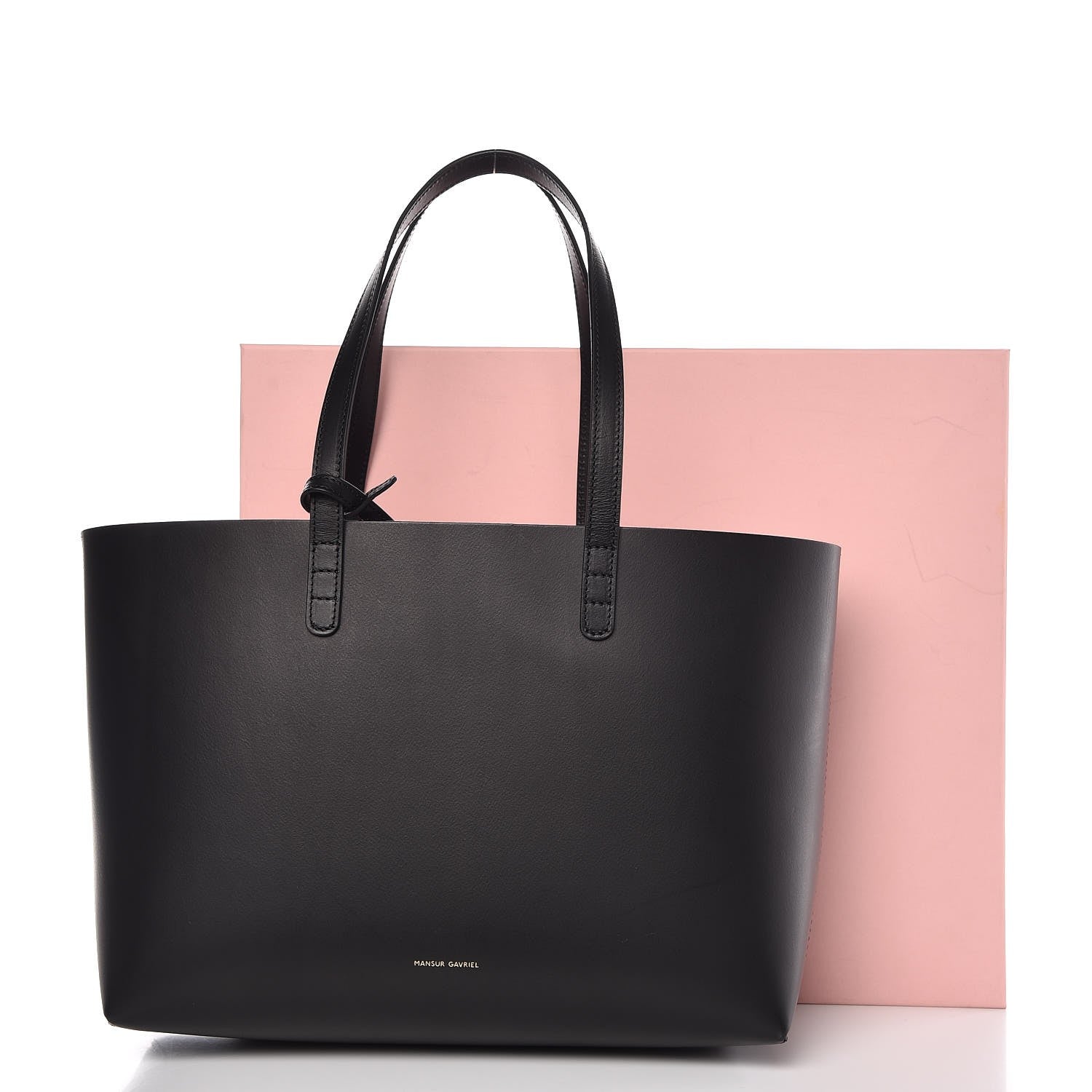 Mansur Gavriel Calfskin Small Shopping Tote Black Flamma 18 of 18
