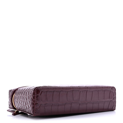 Chanel Calfskin Crocodile Embossed Crococo Exoticoco Vanity With Chain Dark Burgundy 3 of 10