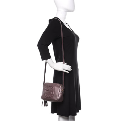 Gucci Metallic Pebbled Calfskin Small Soho Disco Bag Purple 2 of 12
